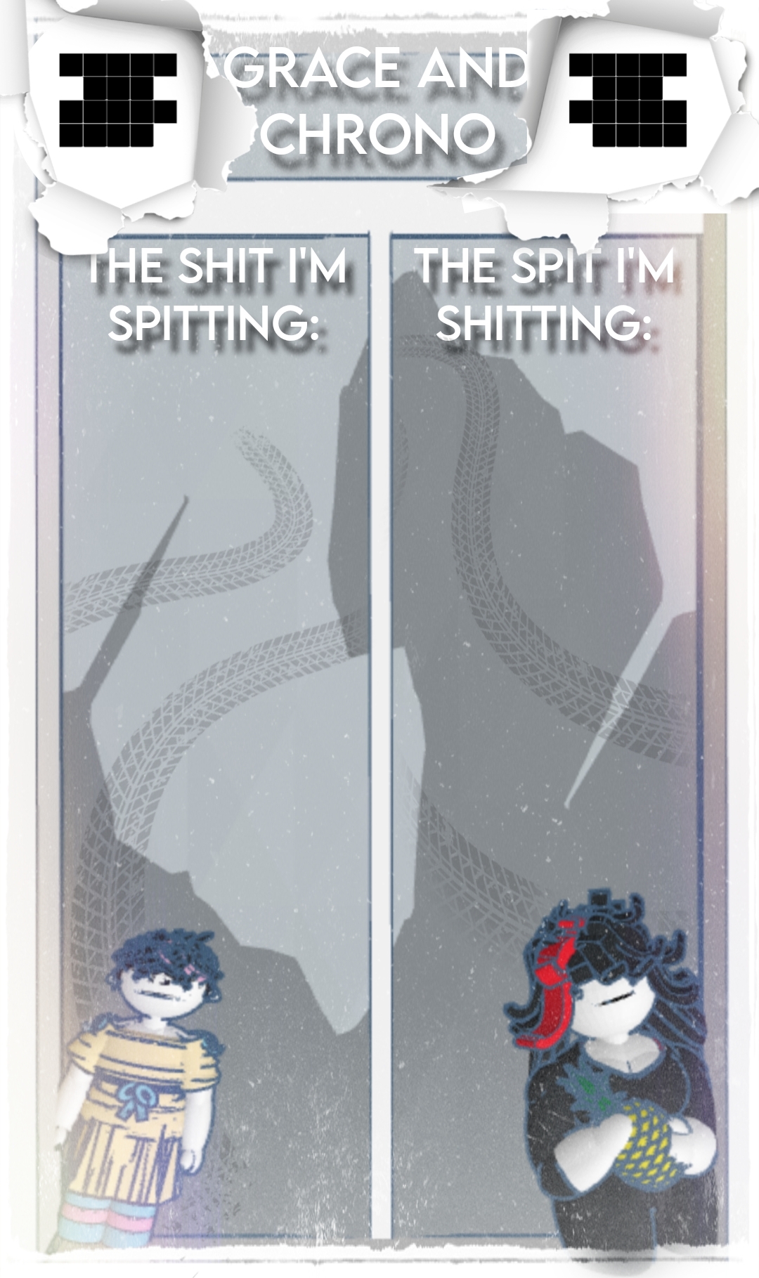 Grace And Chrono Announcement Temp (Alt Ver.) Blank Meme Template