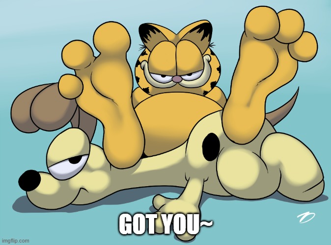garfield feet | GOT YOU~ | image tagged in garfield feet | made w/ Imgflip meme maker