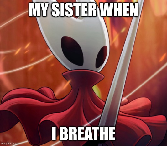 Hornet | MY SISTER WHEN; I BREATHE | image tagged in hornet | made w/ Imgflip meme maker