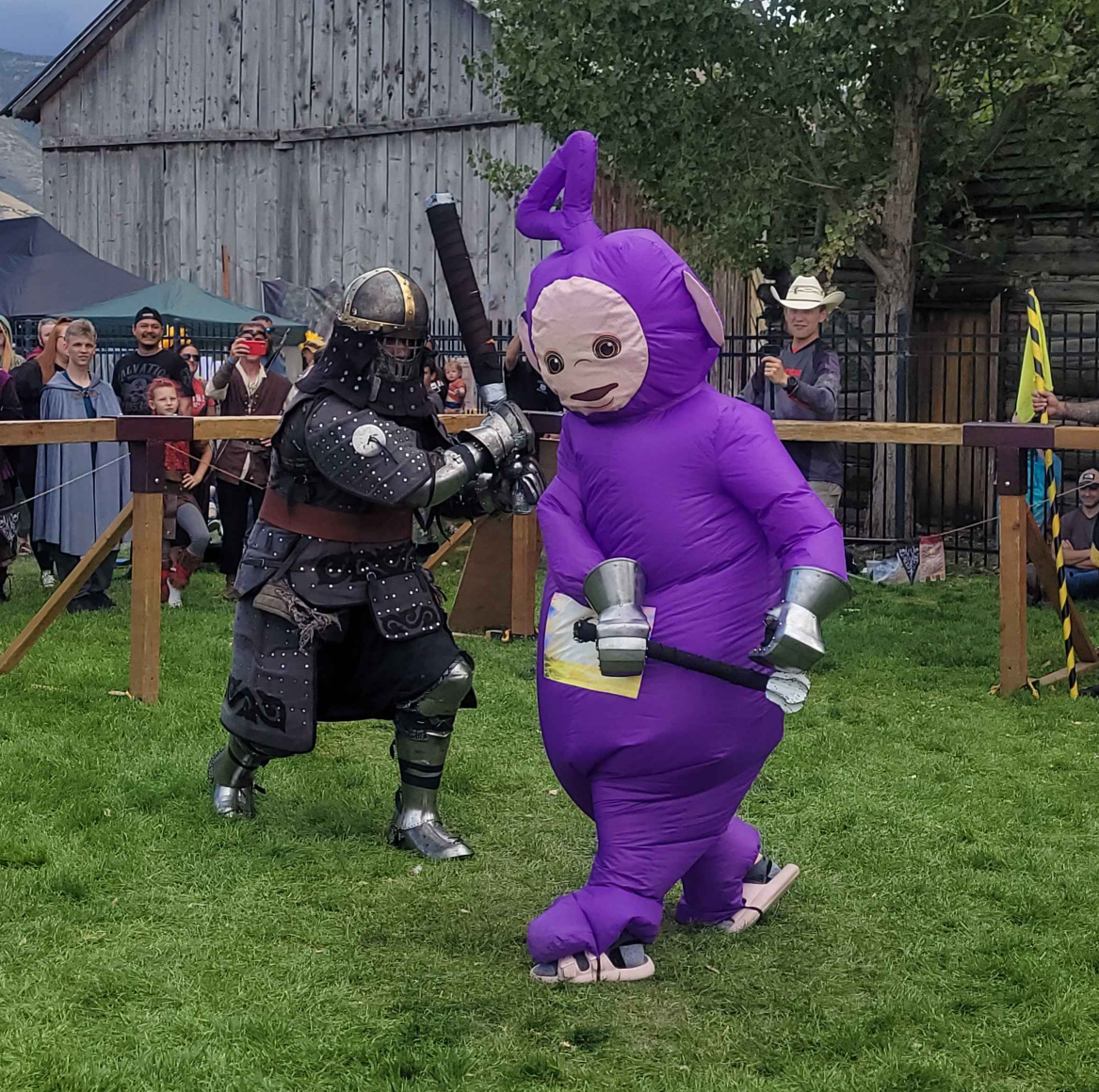 Knight and Tinky-Winky Blank Meme Template