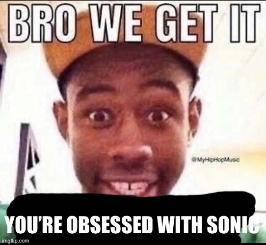Bro we get it (blank) | YOU’RE OBSESSED WITH SONIC | image tagged in bro we get it blank | made w/ Imgflip meme maker