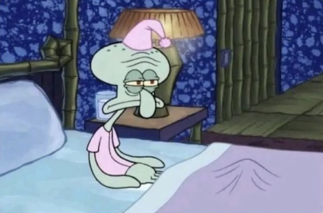 squidward sleeping Blank Meme Template