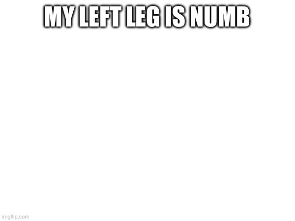 MY LEFT LEG IS NUMB | made w/ Imgflip meme maker