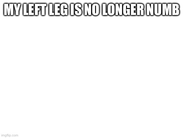 MY LEFT LEG IS NO LONGER NUMB | made w/ Imgflip meme maker
