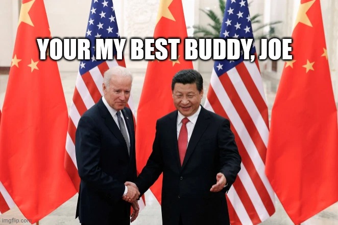 Joe Biden and President Xi of China | YOUR MY BEST BUDDY, JOE | image tagged in joe biden and president xi of china | made w/ Imgflip meme maker