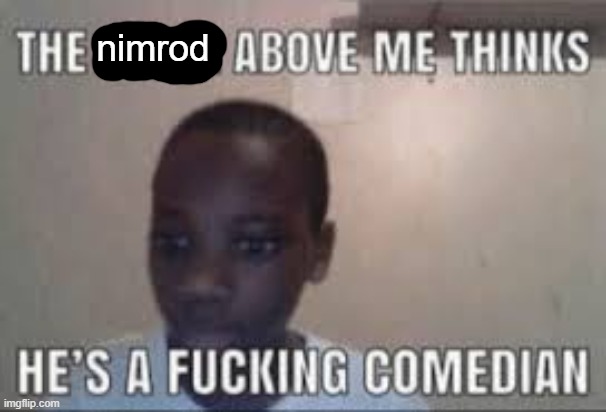 this guy above me thinks hes a comedian | nimrod | image tagged in this guy above me thinks hes a comedian | made w/ Imgflip meme maker
