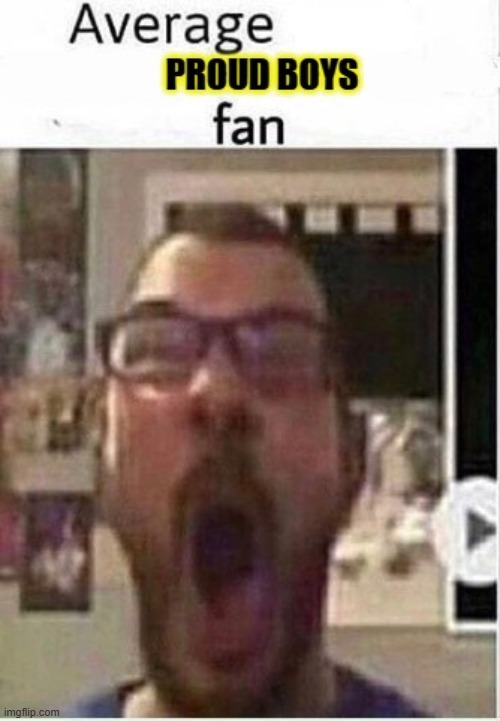 average proud boys fan | image tagged in proud boys,fascists,average fan vs average enjoyer,sexism,misogyny | made w/ Imgflip meme maker