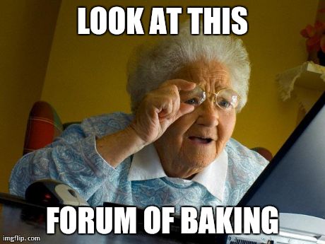 Grandma Finds The Internet Meme | LOOK AT THIS FORUM OF BAKING | image tagged in memes,grandma finds the internet | made w/ Imgflip meme maker