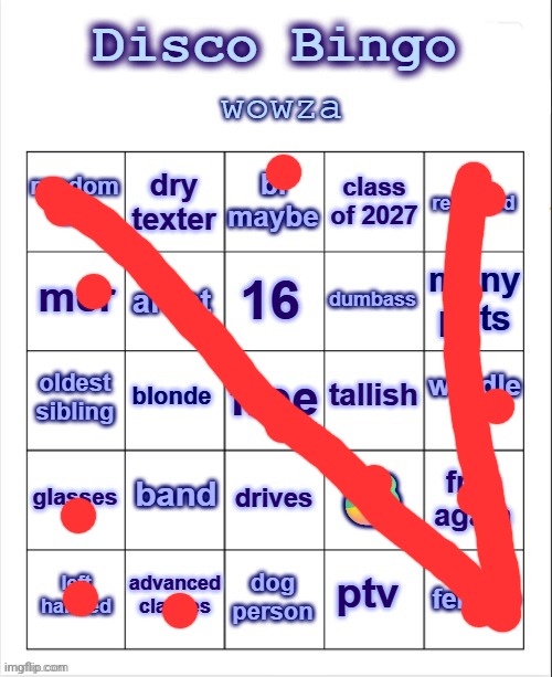 I'm both handed actually but uh | image tagged in disco bingo but uhhh something | made w/ Imgflip meme maker