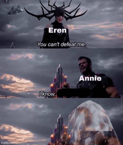 image tagged in aot,eren,annie | made w/ Imgflip meme maker