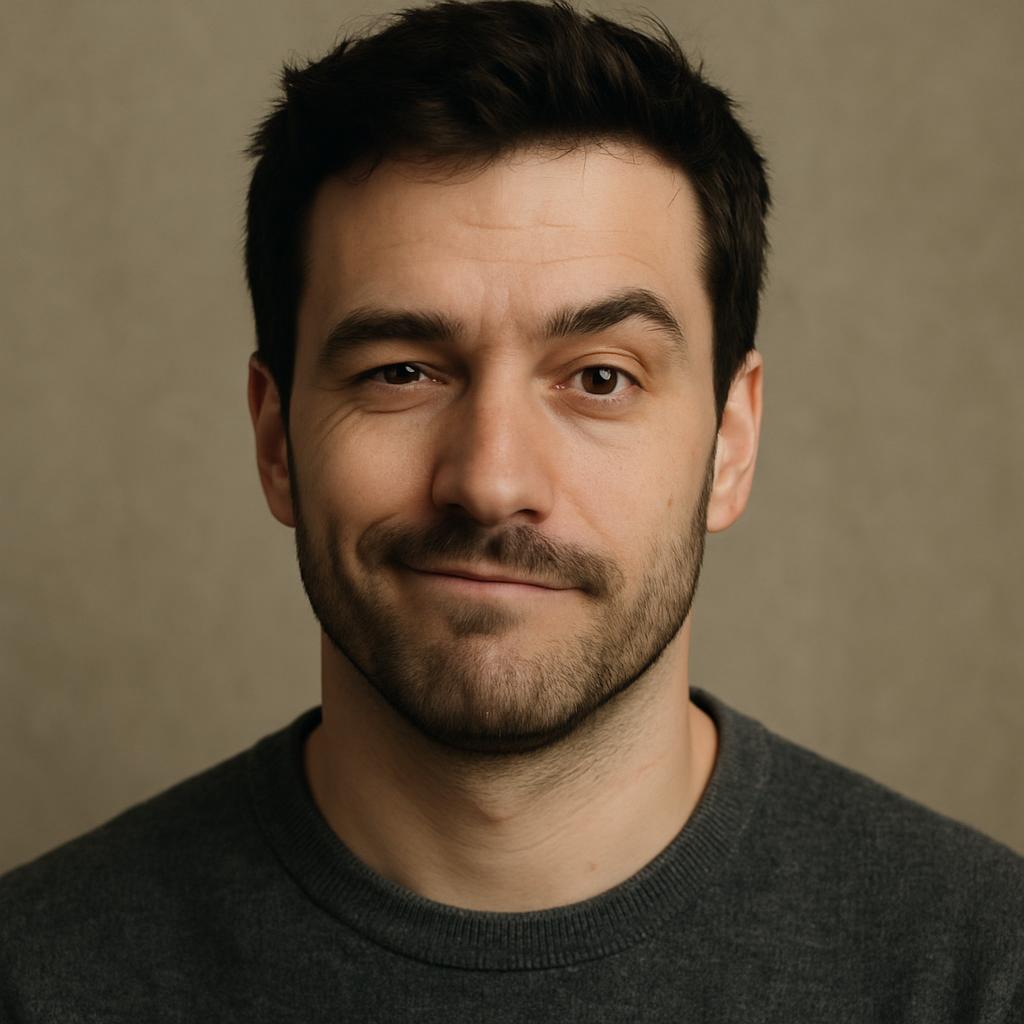 person with half smirk Blank Meme Template