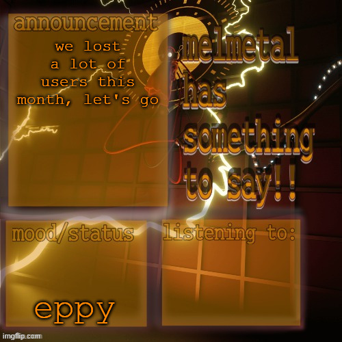 geta, medkit, insane-person (though that one is kinda sad), etc | we lost a lot of users this month, let's go; eppy | image tagged in melmetal temp ty xoxo | made w/ Imgflip meme maker