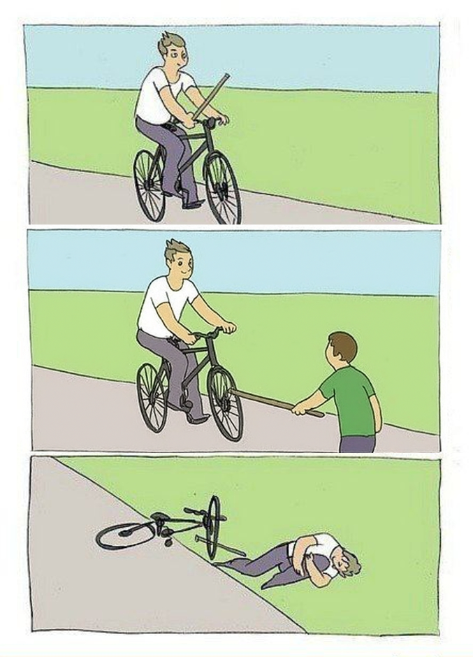 Bike Fall second person Blank Meme Template