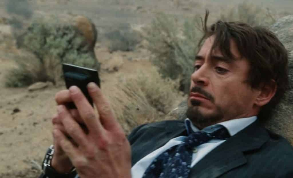 Tony Stark on the Phone Blank Meme Template