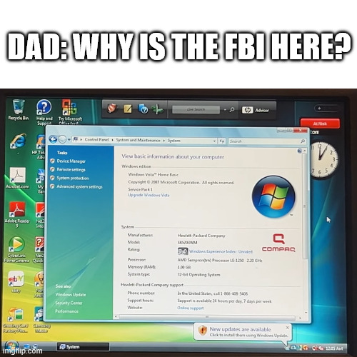 Aero In Home Basic | DAD: WHY IS THE FBI HERE? | image tagged in funny memes | made w/ Imgflip meme maker