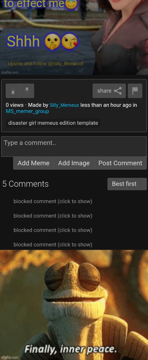 Hehe I can't hear u lel uwu | image tagged in finally inner peace | made w/ Imgflip meme maker