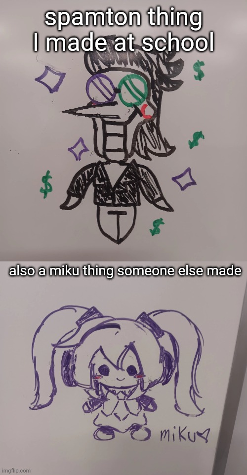the two kinds of autism | spamton thing I made at school; also a miku thing someone else made | made w/ Imgflip meme maker