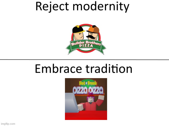 Who remembers? | image tagged in reject modernity embrace tradition,roblox meme,classic roblox,work at a pizza place | made w/ Imgflip meme maker