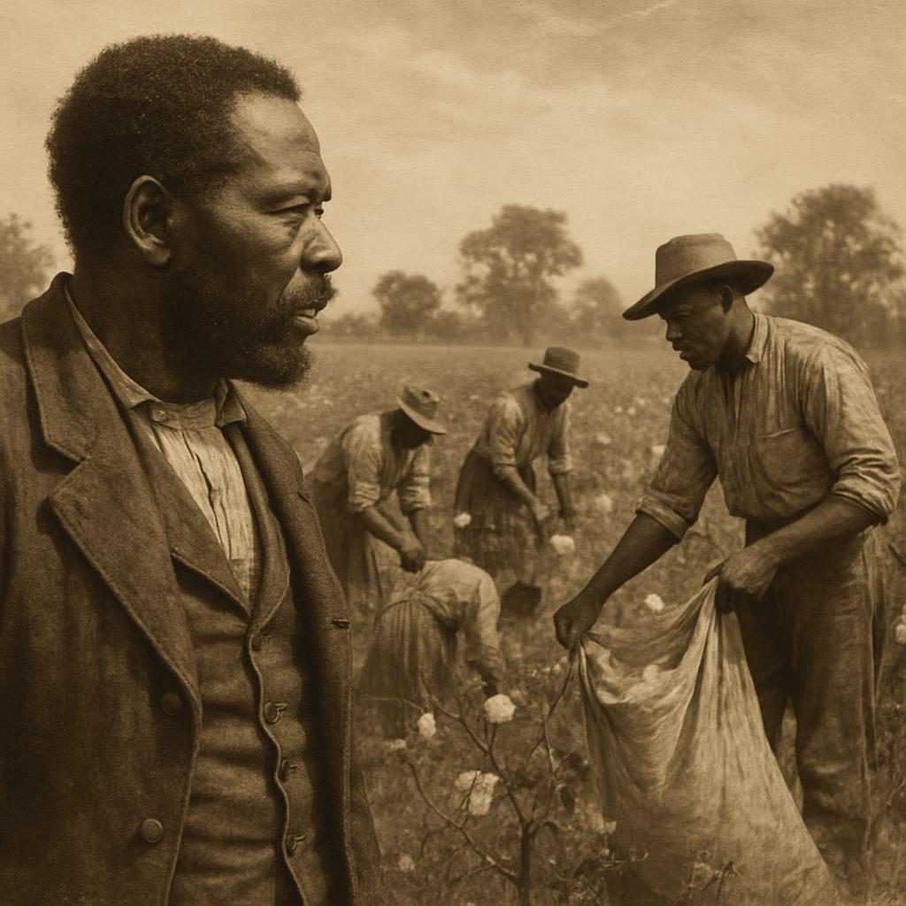 black guy watching other black people working in 1800s Blank Meme Template