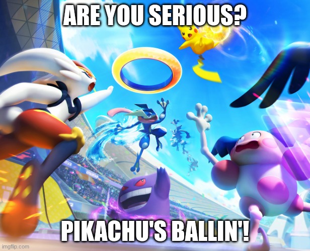 Pikachu's Ballin | ARE YOU SERIOUS? PIKACHU'S BALLIN'! | image tagged in pikachu dunking,pikachu,pokemon,nba | made w/ Imgflip meme maker