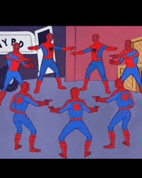 Multiple Spider-Man pointing Blank Meme Template
