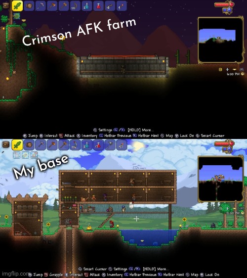 More Legendary Mode fortheworthy progress | Crimson AFK farm; My base | made w/ Imgflip meme maker