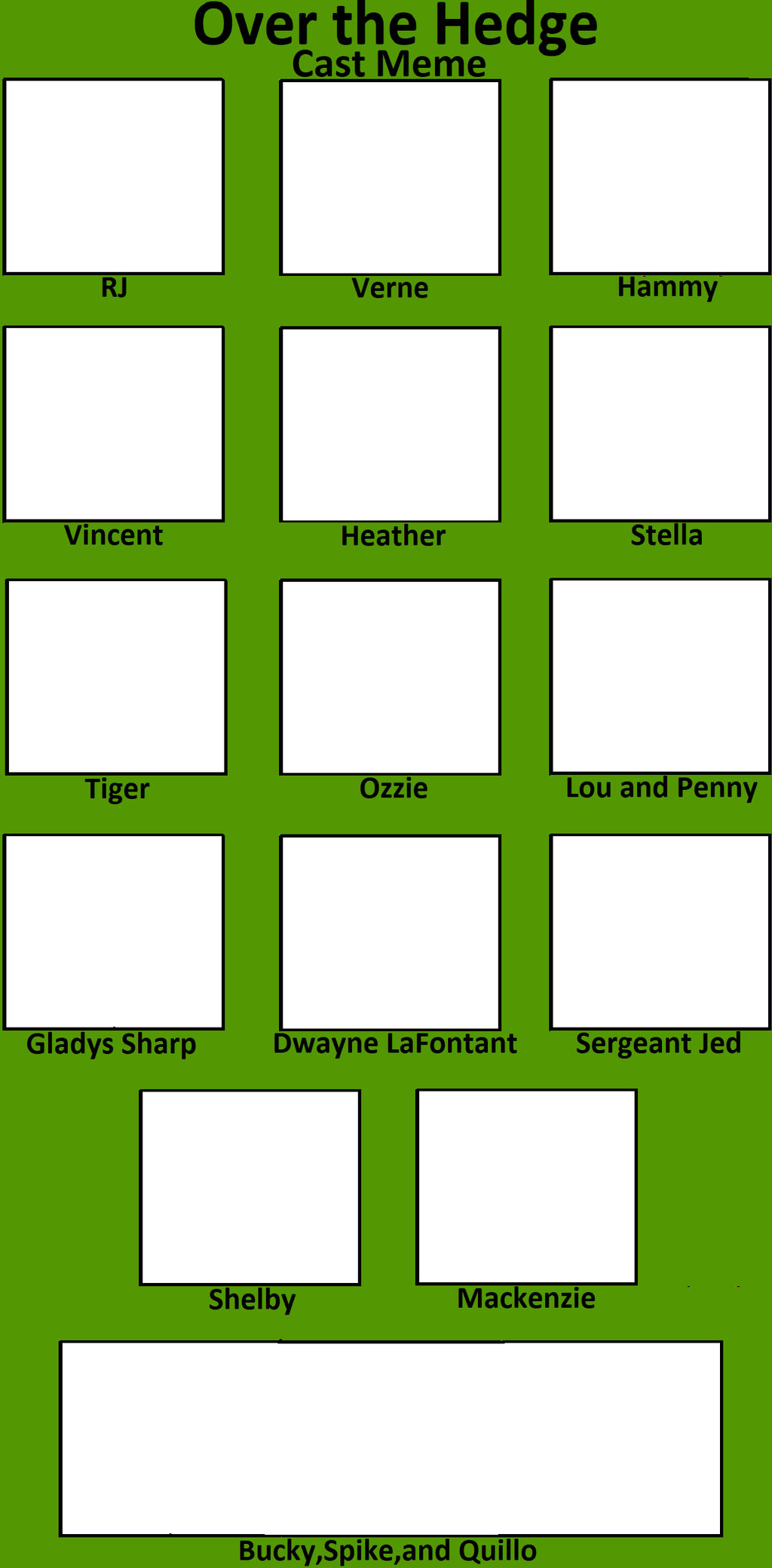 Over the hedge cast meme Blank Meme Template