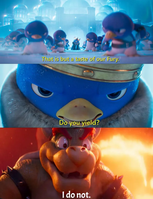 King Penguin Vs. Bowswer Blank Meme Template