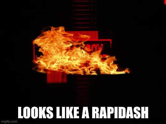 glitchy virtual boy screen | LOOKS LIKE A RAPIDASH | image tagged in glitchy virtual boy screen | made w/ Imgflip meme maker