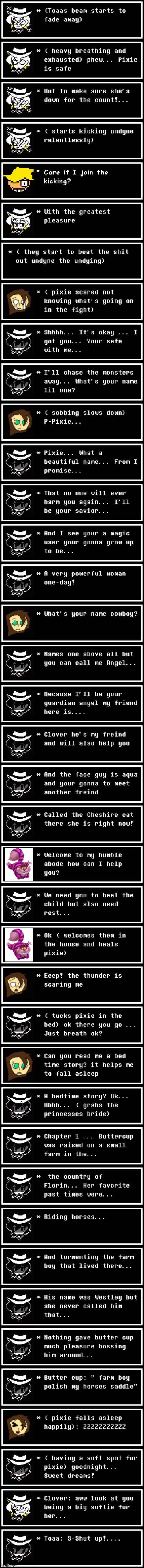 Episode 4 of toaa's story of the clover apocalypse... Episode name: small temper BIG HEART | image tagged in clober,clober apocalypse,pixie | made w/ Imgflip meme maker