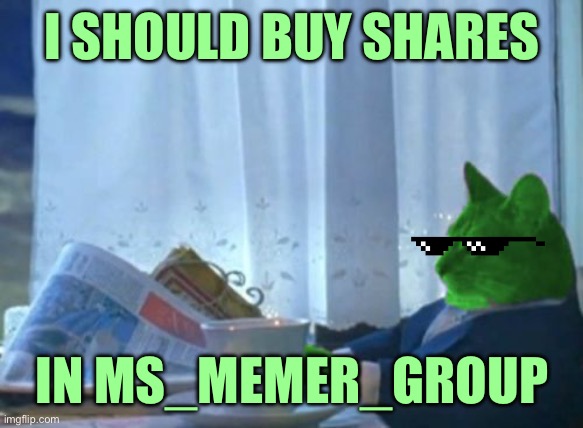 I Should Buy a Boat RayCat | I SHOULD BUY SHARES; IN MS_MEMER_GROUP | image tagged in i should buy a boat raycat | made w/ Imgflip meme maker