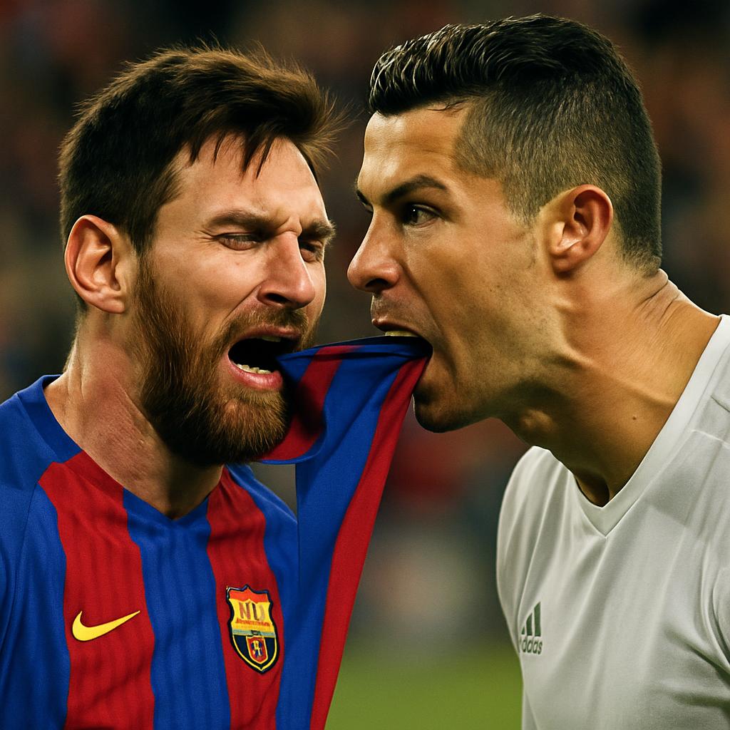 Messiyi yiyen ronaldo Blank Meme Template