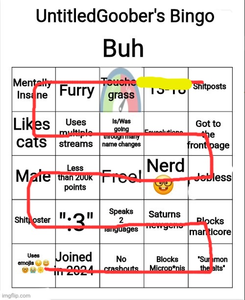 UntitledGoober's Bingo | image tagged in untitledgoober's bingo | made w/ Imgflip meme maker