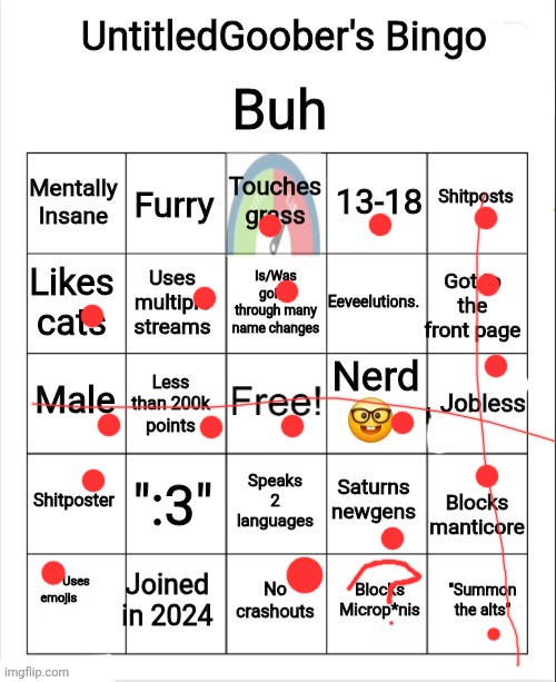 UntitledGoober's Bingo | image tagged in untitledgoober's bingo | made w/ Imgflip meme maker