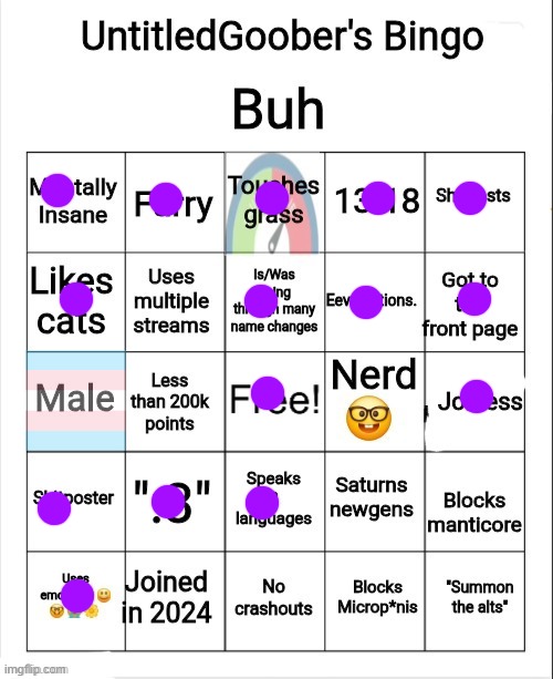 that one bluey character :3 | image tagged in untitledgoober's bingo | made w/ Imgflip meme maker
