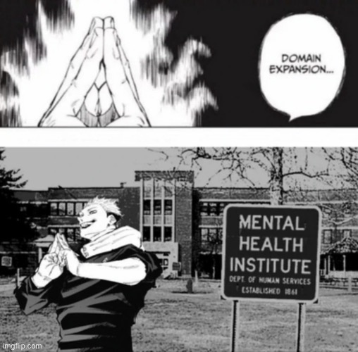 Domain Expansion Mental Health Institute Blank Meme Template