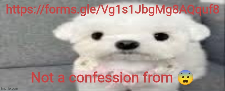 Dog stating | https://forms.gle/Vg1s1JbgMg8AQquf8; Not a confession from 😨 | image tagged in dog stating | made w/ Imgflip meme maker