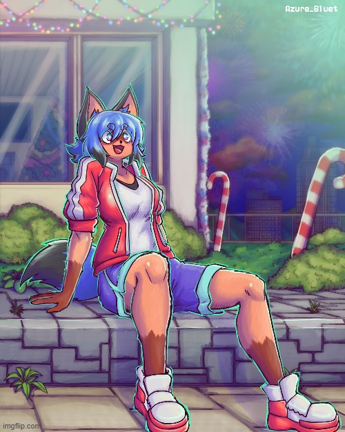 Nuki :D (Art credit: AzureBluetKT) | image tagged in brand new animal,bna,kemono,anime,wholesome | made w/ Imgflip meme maker