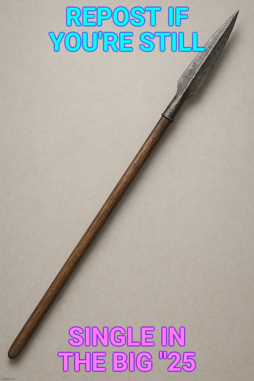 REPOST IF YOU'RE STILL; SINGLE IN THE BIG "25 | made w/ Imgflip meme maker