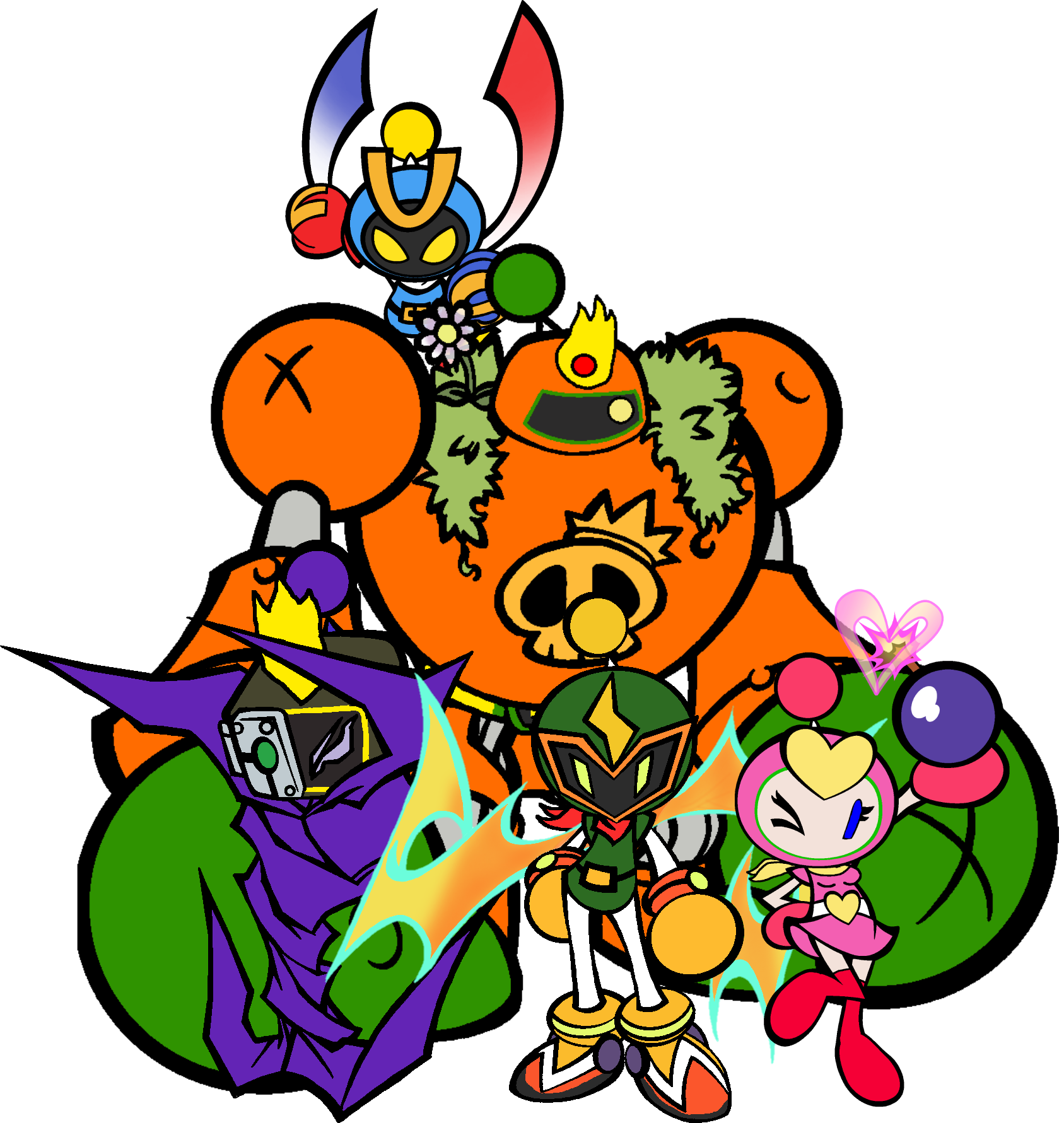 The Dastardly Bombers w/ Pretty Bomber (Paleoverse + EOIverse) Blank Meme Template