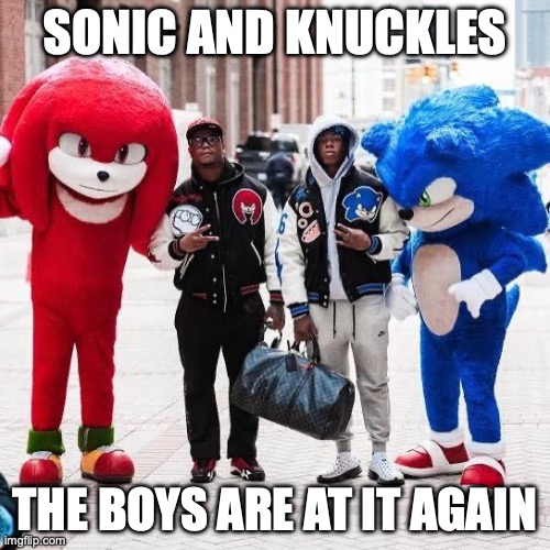 The Best Combo In The League | SONIC AND KNUCKLES; THE BOYS ARE AT IT AGAIN | image tagged in gibbs and montgomery,detroit lions,sonic and knuckles,fun,sports | made w/ Imgflip meme maker