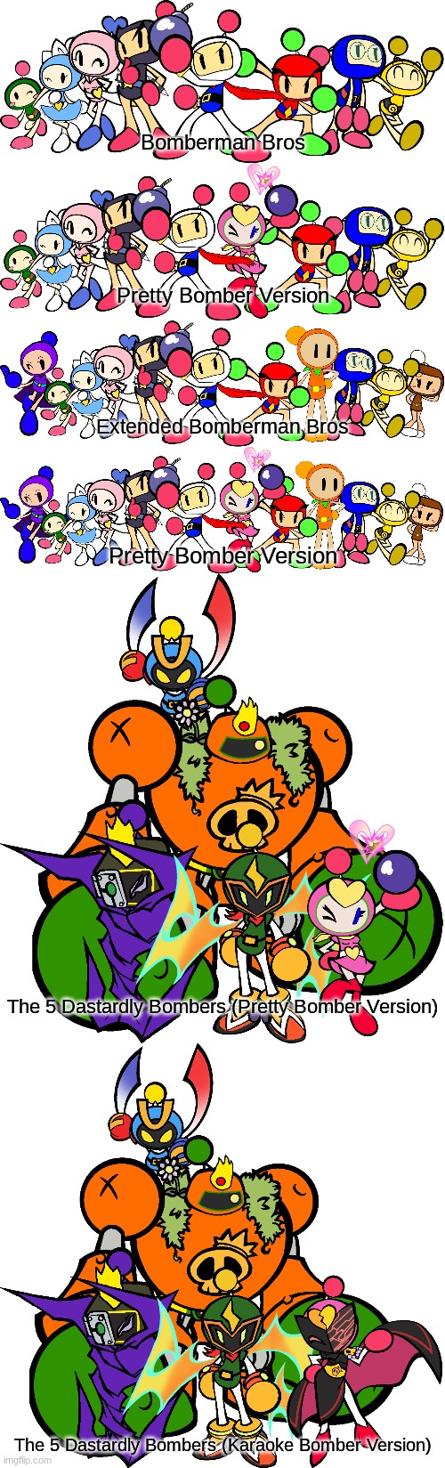 Bomberman Bros Paleoverse + EOIverse styled (FT The 5 Dastardly Bombers).mp3 | image tagged in bomberman,eoiverse,paleoverse | made w/ Imgflip meme maker