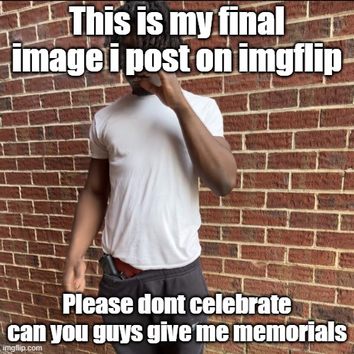 My new meme | This is my final image i post on imgflip; Please dont celebrate can you guys give me memorials | image tagged in ads,adsasd | made w/ Imgflip meme maker