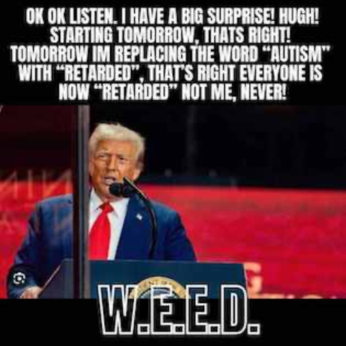 RETARDED | image tagged in trump,kirk | made w/ Imgflip meme maker