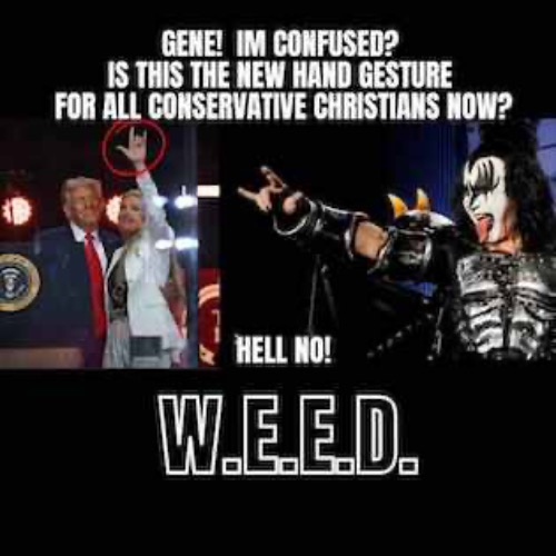 GENE I HAVE A QUESTION | image tagged in gene simmons,trump | made w/ Imgflip meme maker