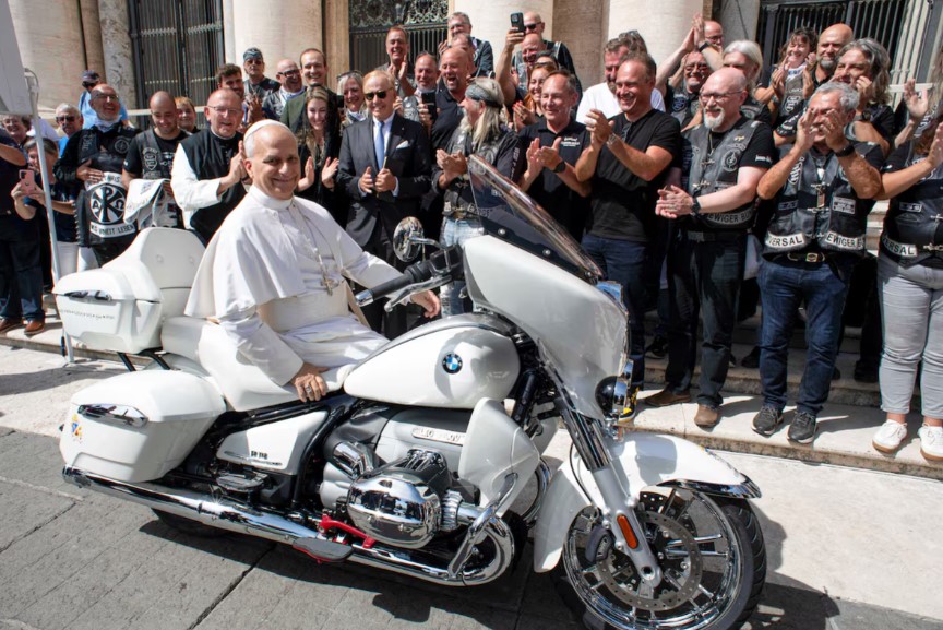 pope gets motorcycle Blank Meme Template