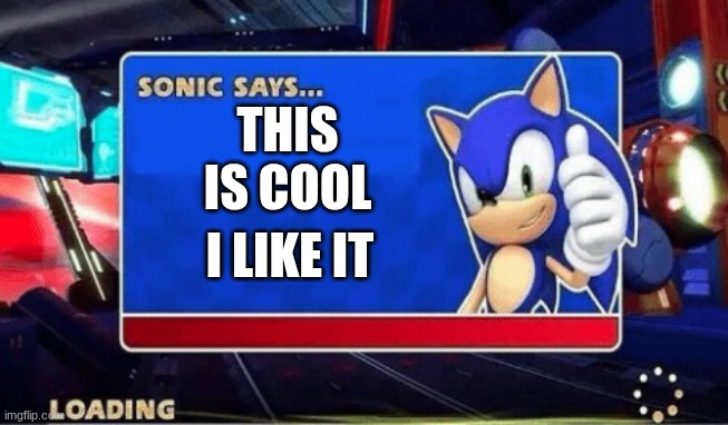 Sonic Says | THIS IS COOL I LIKE IT | image tagged in sonic says | made w/ Imgflip meme maker