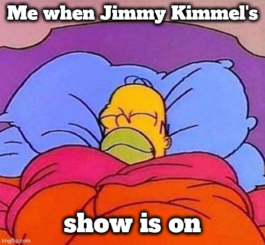 Mere words can not describe how much that I don't care | Me when Jimmy Kimmel's; show is on | image tagged in homer simpson sleeping peacefully,jimmy kimmel,better things to do,boring,unfunny | made w/ Imgflip meme maker