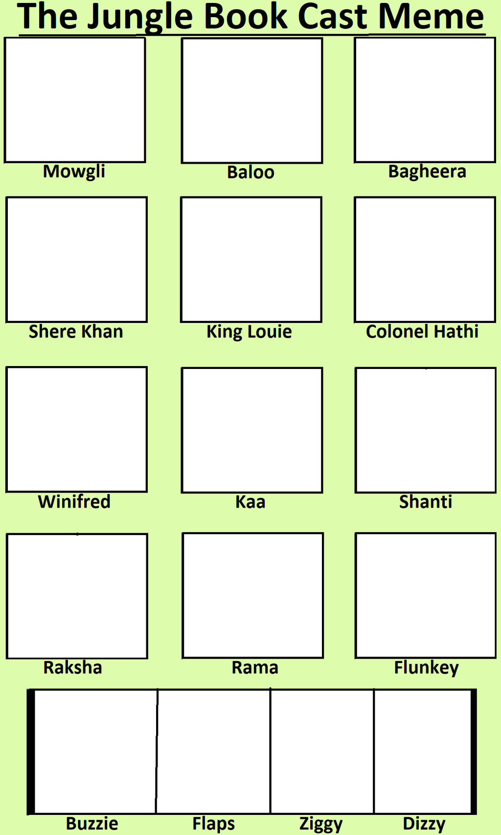 The jungle book cast meme Blank Meme Template