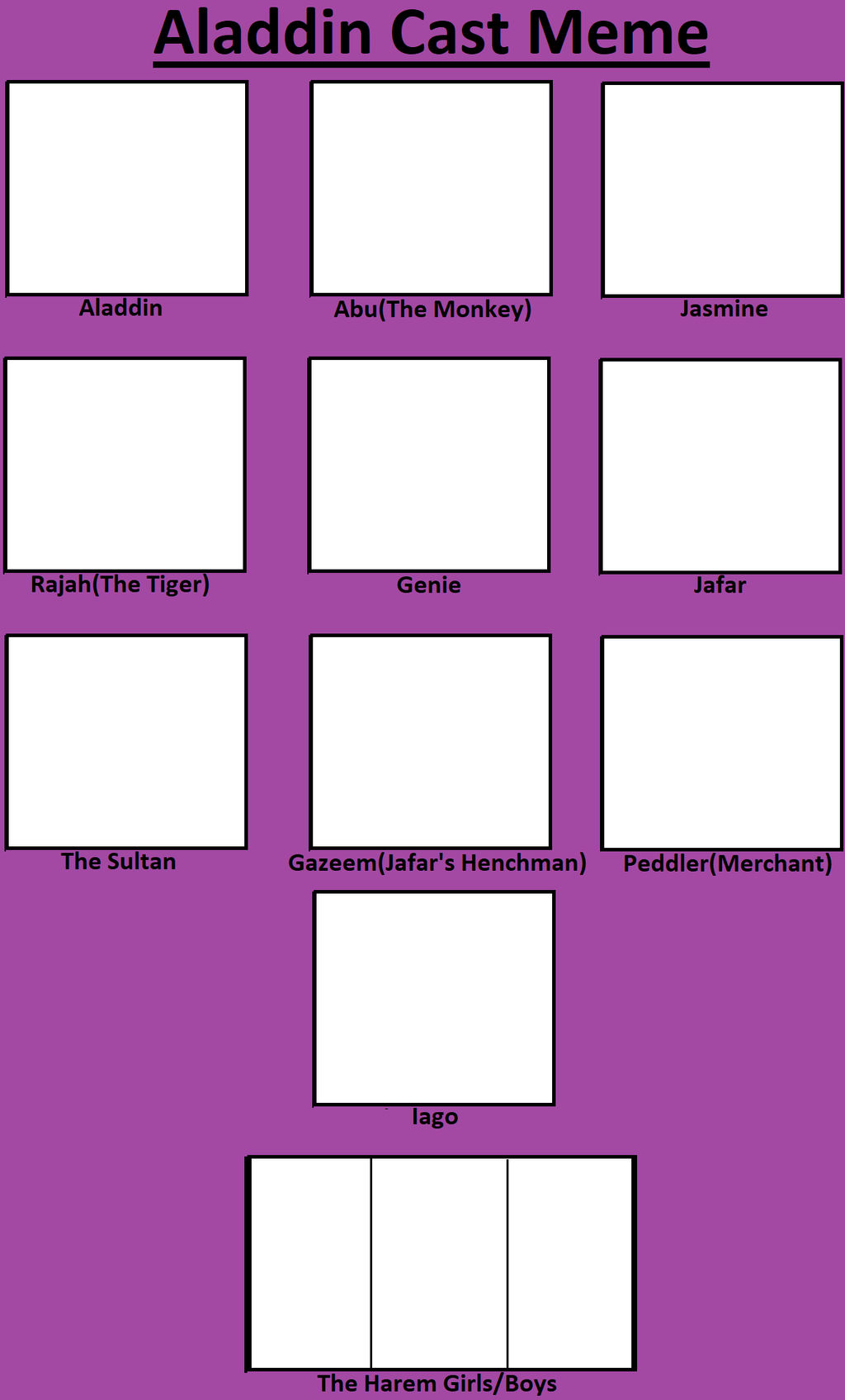 Aladdin cast meme Blank Meme Template